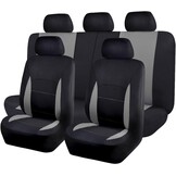 Flying Banner Autostoelhoezen, platte stoffen universele pasvorm, volledige set compatibel met airbag, zwart en grijs