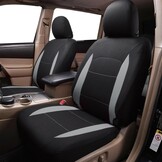 Flying Banner Autostoelhoezen, platte stoffen universele pasvorm, volledige set compatibel met airbag, zwart en grijs