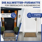 Mibao Binnendeurmat Buitendeurmat 61 x 91 cm Zwart Bruin - Extra Dikke Antislip Entree Mat