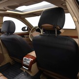Flying Banner Autostoelhoezen, platte stoffen universele pasvorm, volledige set compatibel met airbag, zwart en grijs