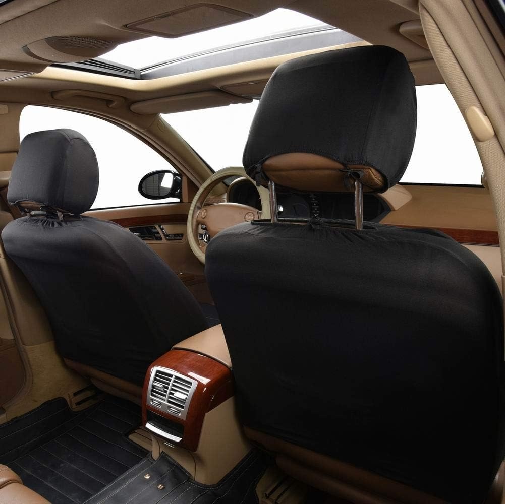 Flying Banner Autostoelhoezen, platte stoffen universele pasvorm, volledige set compatibel met airbag, zwart en grijs
