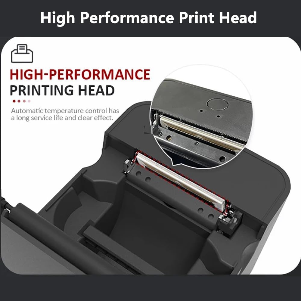 POS-printer, 58 Mm USB Thermische Bonprinter, Restaurantkeukenprinter met Automatische Snijder, USB-labelprinter voor Mac, Linux, IOS, Android (EU-stekker)