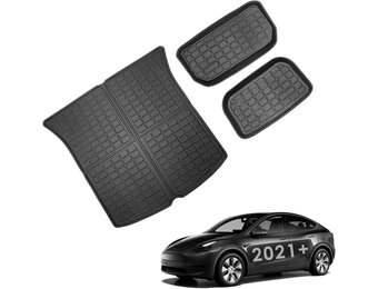 3-delige Kofferbakmat TPE voor Tesla Model Y 2021-2024, Anti-slip en Waterdicht