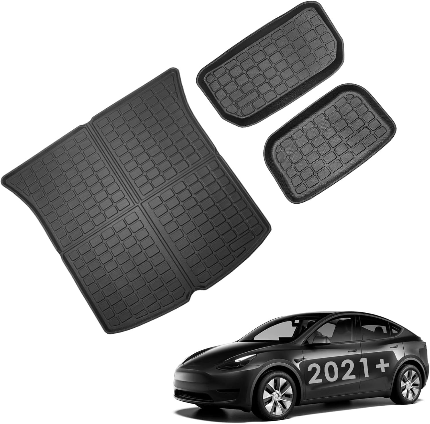 3-delige Kofferbakmat TPE voor Tesla Model Y 2021-2024, Anti-slip en Waterdicht
