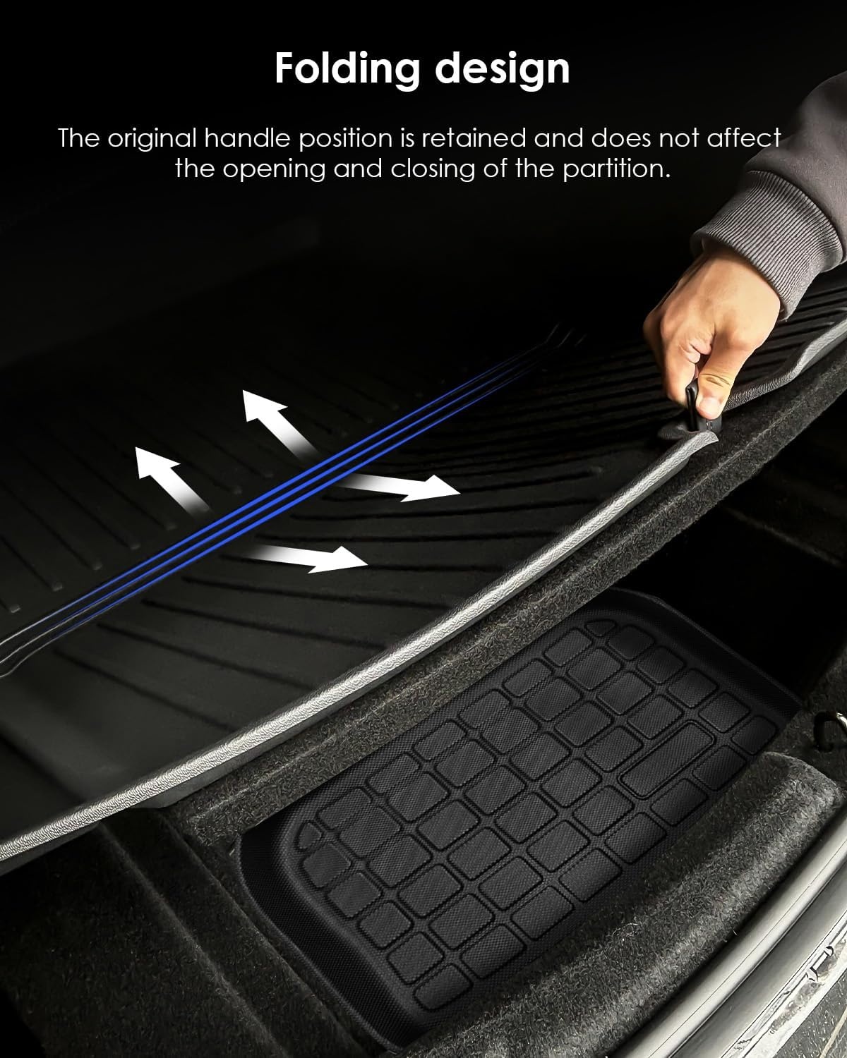 3-delige Kofferbakmat TPE voor Tesla Model Y 2021-2024, Anti-slip en Waterdicht