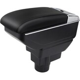 Auto Armsteun Voor Corsa D 2006-2014 Dubbellaags Console Center Grote Opbergdoos Zwart Stiksels