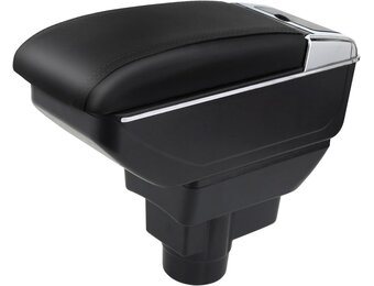 Auto Armsteun Voor Corsa D 2006-2014 Dubbellaags Console Center Grote Opbergdoos Zwart Stiksels