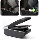Auto Armsteun Voor Corsa D 2006-2014 Dubbellaags Console Center Grote Opbergdoos Zwart Stiksels