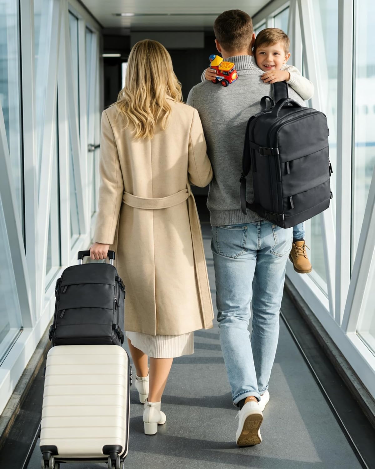 SZLX Vacuüm Reistrugzak met Pomp - Handbagage Geschikt voor Ryanair - Waterdicht - Zwart