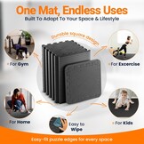 EVA Gym Foam Mat; 24 stuks; 30,5 x 30,5 cm; zwart; antislip in elkaar grijpende puzzelvloertegels voor thuis, training, garage