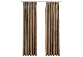 Verduisterende Fluweel Gordijnen Beige (2 st.) - 34% Korting