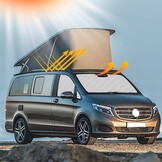 Wohnmobil Windscherm Zonnescherm Vervanging voor Mercedes-Benz VITO III W447 2014-2022, Zonnescherm voor voorruit, Intern Thermorolgordijn Set met Opbergtas (5PCS-voor W447)