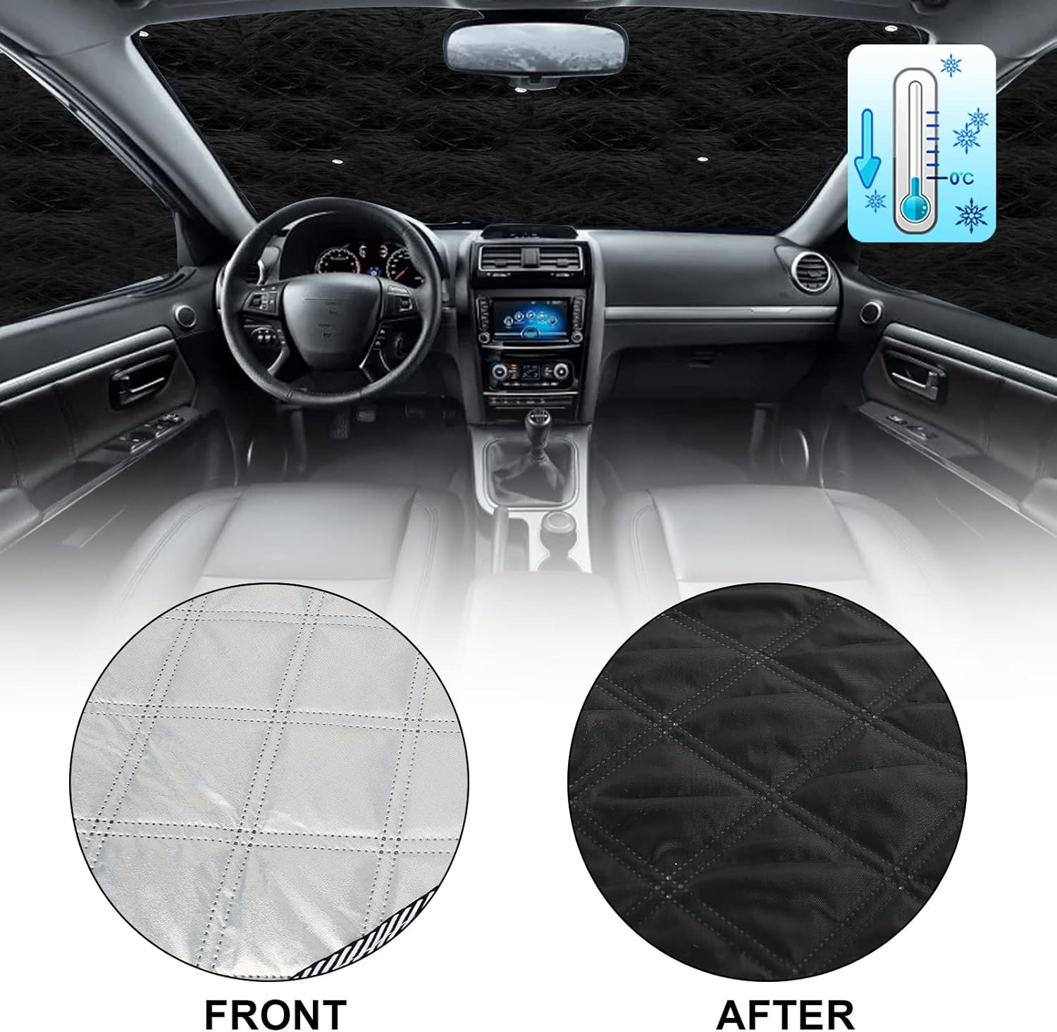 Wohnmobil Windscherm Zonnescherm Vervanging voor Mercedes-Benz VITO III W447 2014-2022, Zonnescherm voor voorruit, Intern Thermorolgordijn Set met Opbergtas (5PCS-voor W447)