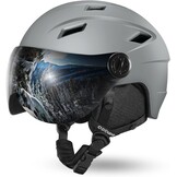 Odoland Skihelm Volgelaats met Vizier, Sporthelm voor Mannen en Vrouwen, Snowboard Helm met Masker UV 400 Bescherming en Winddicht, Helm voor Wintersporten