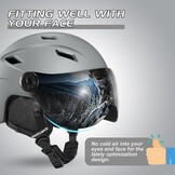 Odoland Skihelm Volgelaats met Vizier, Sporthelm voor Mannen en Vrouwen, Snowboard Helm met Masker UV 400 Bescherming en Winddicht, Helm voor Wintersporten