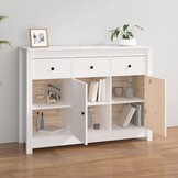 vidaXL Dressoir 100x35x74 cm massief grenenhout wit