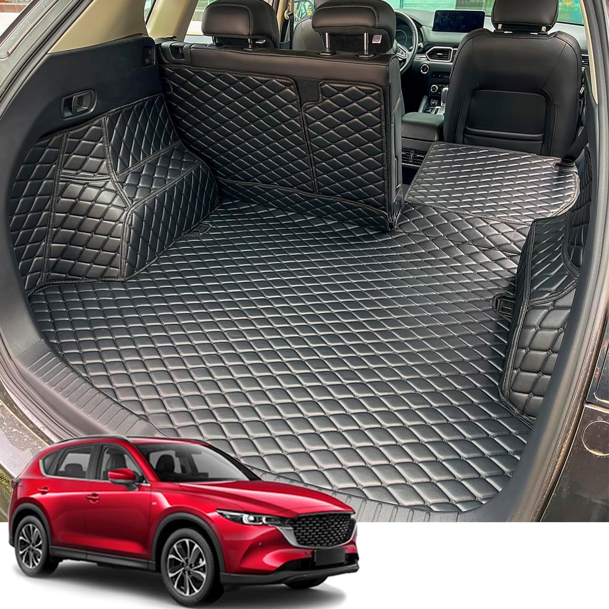 voor 2017-2023 Mazda CX-5 Kofferbakmat en achterrugleuningmat CX5 Cargo Liners Alle weersomstandigheden Anti-Slip