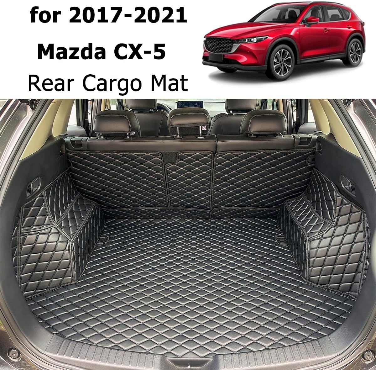 voor 2017-2023 Mazda CX-5 Kofferbakmat en achterrugleuningmat CX5 Cargo Liners Alle weersomstandigheden Anti-Slip