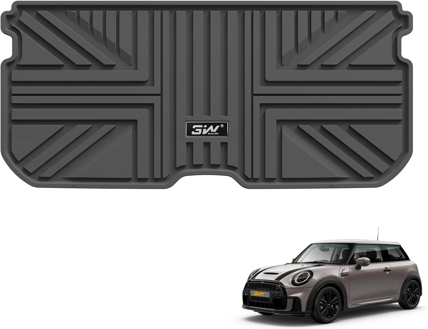 3W Kofferbakbeschermer geschikt voor 2015-2026 Mini Hatch F56/Mini Cooper F66 3 deuren, All Weather Hondvriendelijk TPE Kofferbak Mars Custom Fit Mini Cooper & Hatch 3 deuren, Waterdicht Gemakkelijk