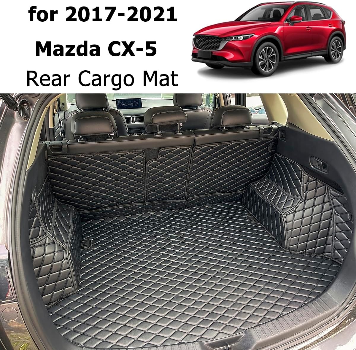 voor 2017-2023 Mazda CX-5 Kofferbakmat en achterrugleuningmat CX5 Cargo Liners Alle weersomstandigheden Anti-Slip