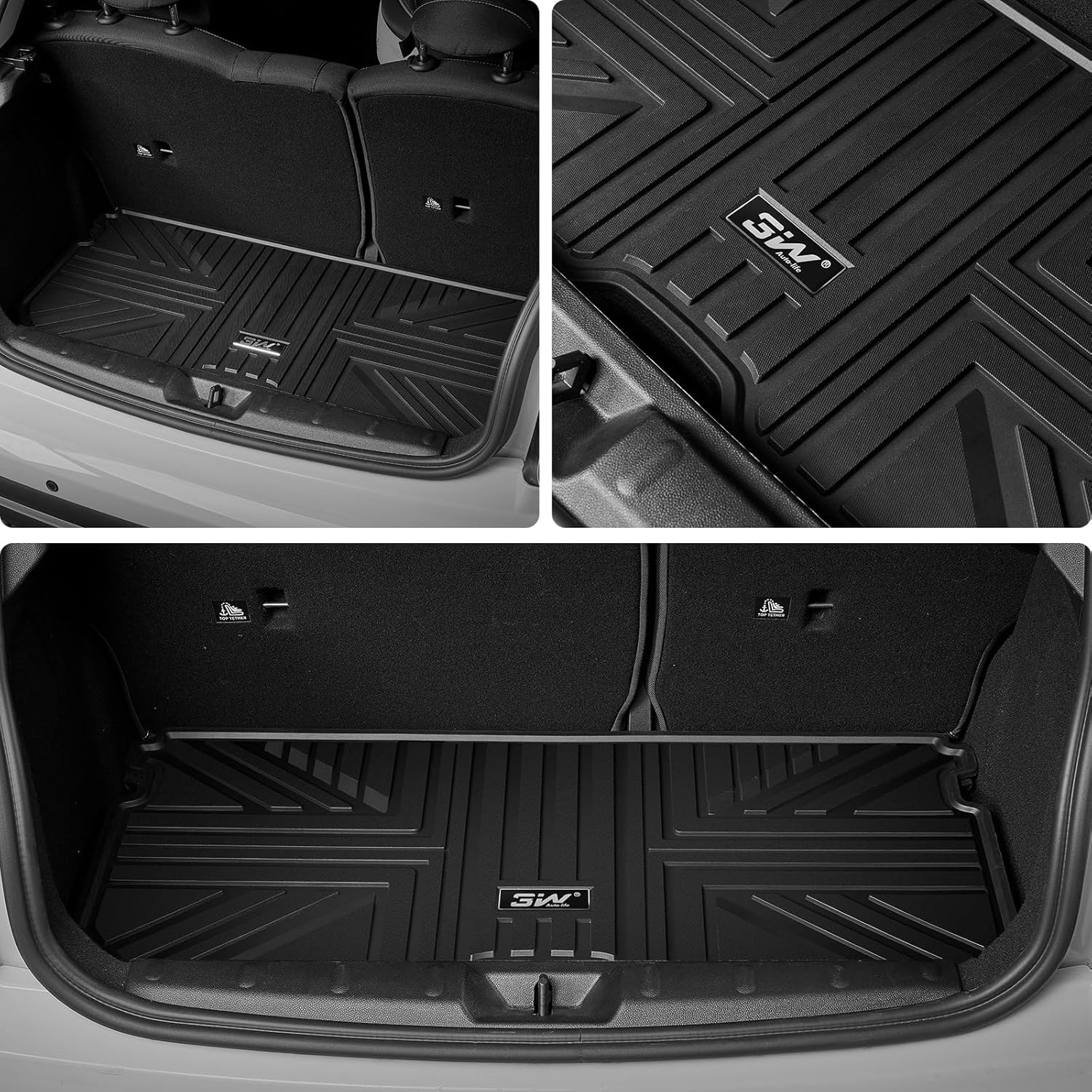 3W Kofferbakbeschermer geschikt voor 2015-2026 Mini Hatch F56/Mini Cooper F66 3 deuren, All Weather Hondvriendelijk TPE Kofferbak Mars Custom Fit Mini Cooper & Hatch 3 deuren, Waterdicht Gemakkelijk