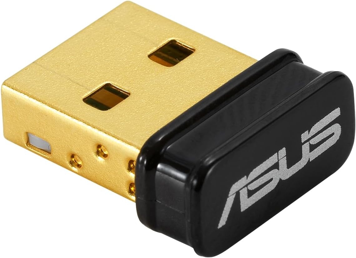 ASUS USB-BT540 USB-dongle adapter Bluetooth 5.4, ondersteunt tot 7 apparaten, ultra-compact ontwerp, compatibel met Windows 8.1, 10 en 11 en Bluetooth 2.1, 3 en 4, zwart