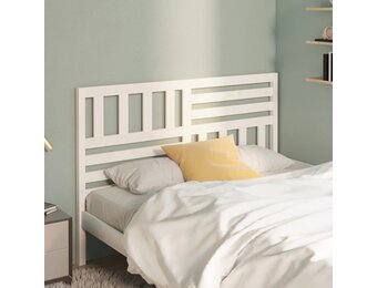 vidaXL Hoofdbord 126x4x100 cm massief grenenhout wit