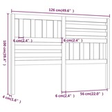 vidaXL Hoofdbord 126x4x100 cm massief grenenhout wit