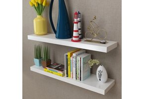Wandplanken MDF Zwevend Wit (2 stuks) - 61% Korting!