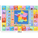 Tapijt voor kinderkamer, rechthoekig kindertapijt met alfabetmotief, antislip tapijt voor speelkamer, slaapkamer, 160 x 230 cm