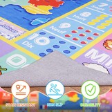 Tapijt voor kinderkamer, rechthoekig kindertapijt met alfabetmotief, antislip tapijt voor speelkamer, slaapkamer, 160 x 230 cm