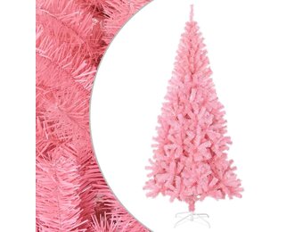 vidaXL Kunstkerstboom met standaard 210 cm PVC roze
