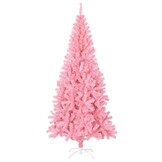 vidaXL Kunstkerstboom met standaard 210 cm PVC roze