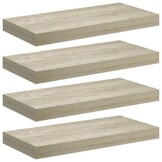 vidaXL Wandschappen zwevend 4 st 50x23x3,8 cm MDF eikenkleurig