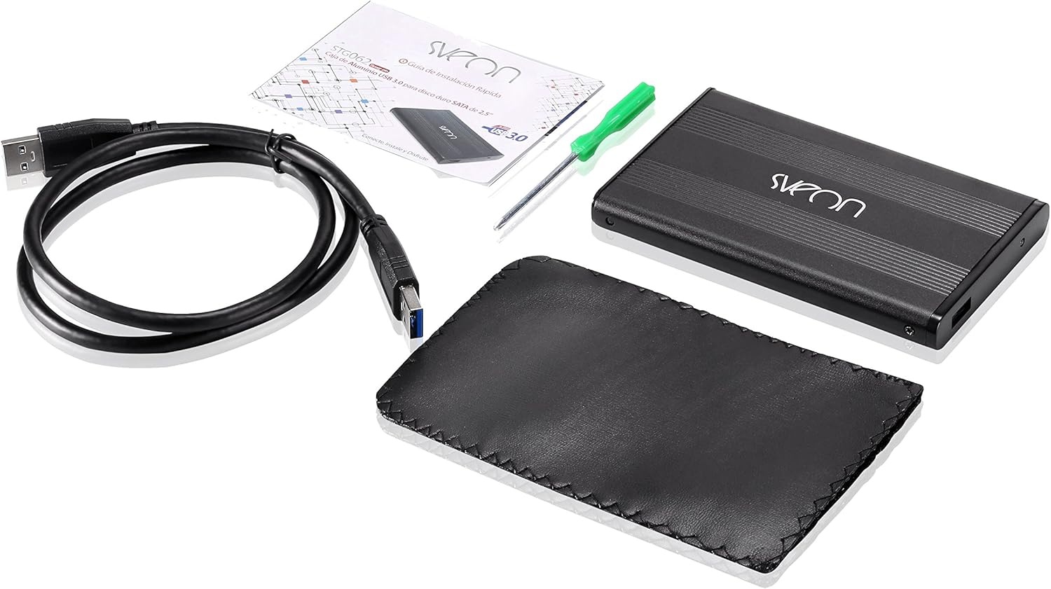 Sveon STG062 - Externe harde schijf behuizing - 2,5 inch - USB 3.0 - aluminium, zwart