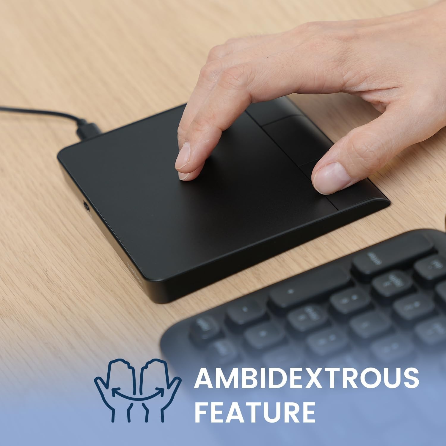 Perixx PERIPAD-506 Wired Slim USB Touchpad - Wired Afneembare Touchpad voor Desktop en Laptop Gebruiker - Groot Formaat 5.3x4.5x0.55" - Zwart