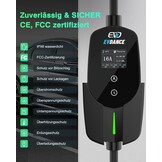 EVDANCE Draagbare Wallbox 11kW Laadkabel 7.8m 3-Fase 6-16A Type 2 CEE 16A naar Type 2 Zwart