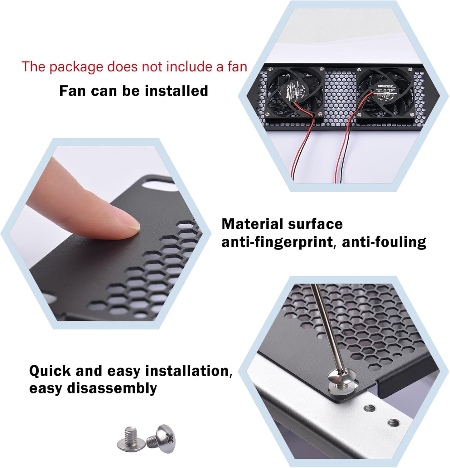 Geventileerd Rackpaneel 2U voor 10 inch Serverracks | Zwart Metaal