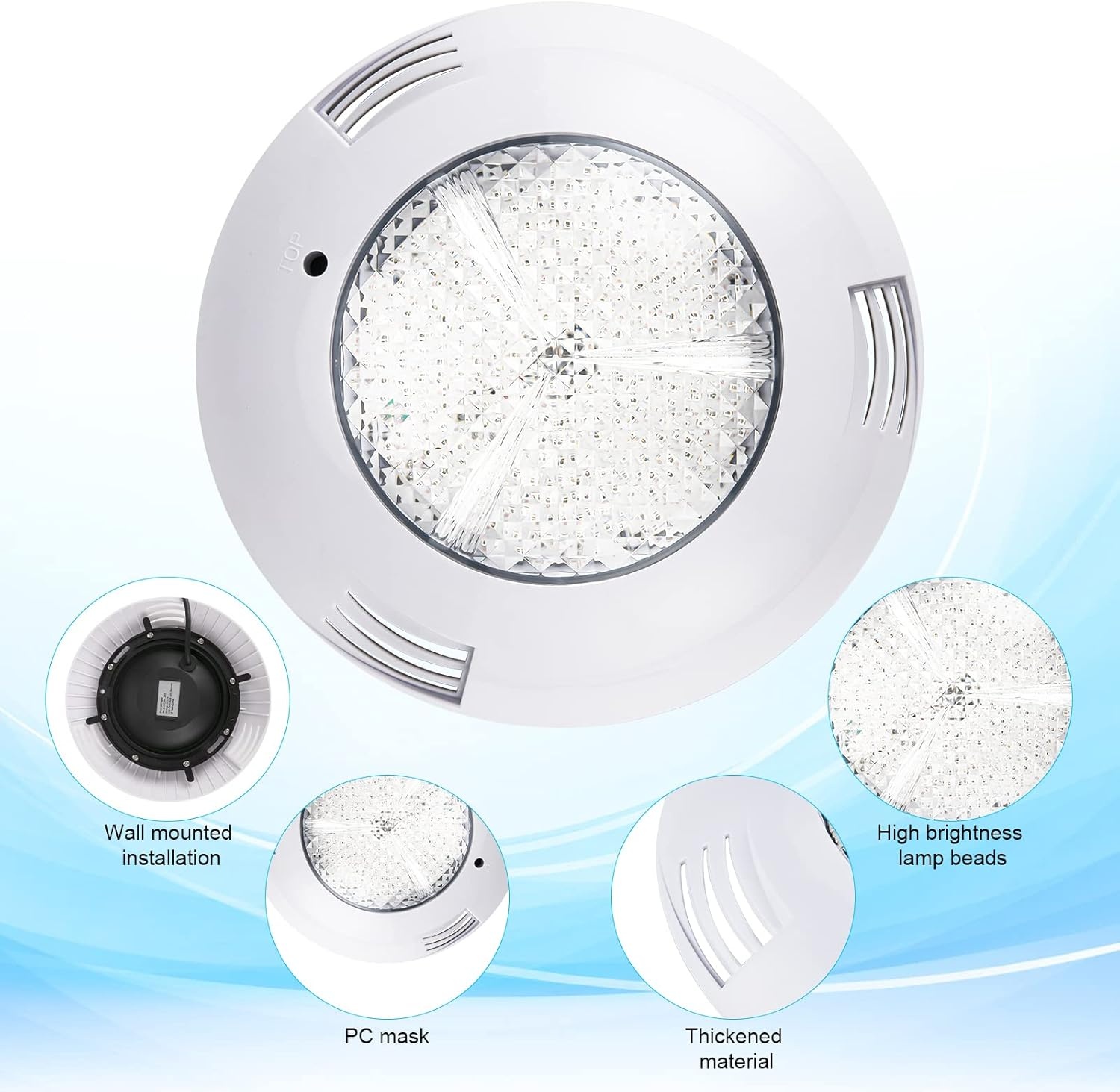RGBW 40W LED zwembadverlichting, zwembadverlichting PAR 56, zwembad schijnwerper IP68 waterdicht, onderwaterverlichting met afstandsbediening voor zwembad, DC/AC 12V