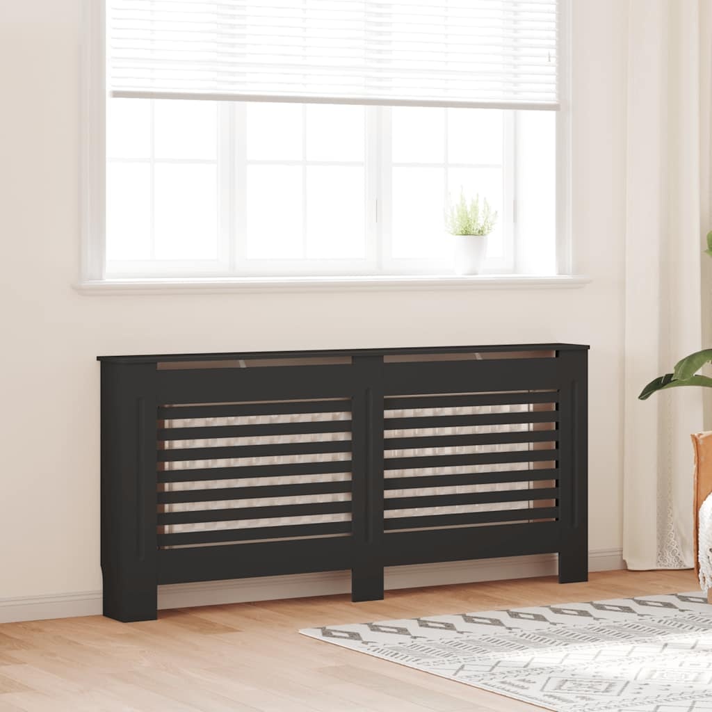 vidaXL Radiatorombouw 172x19x81,5 cm MDF zwart