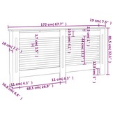 vidaXL Radiatorombouw 172x19x81,5 cm MDF zwart