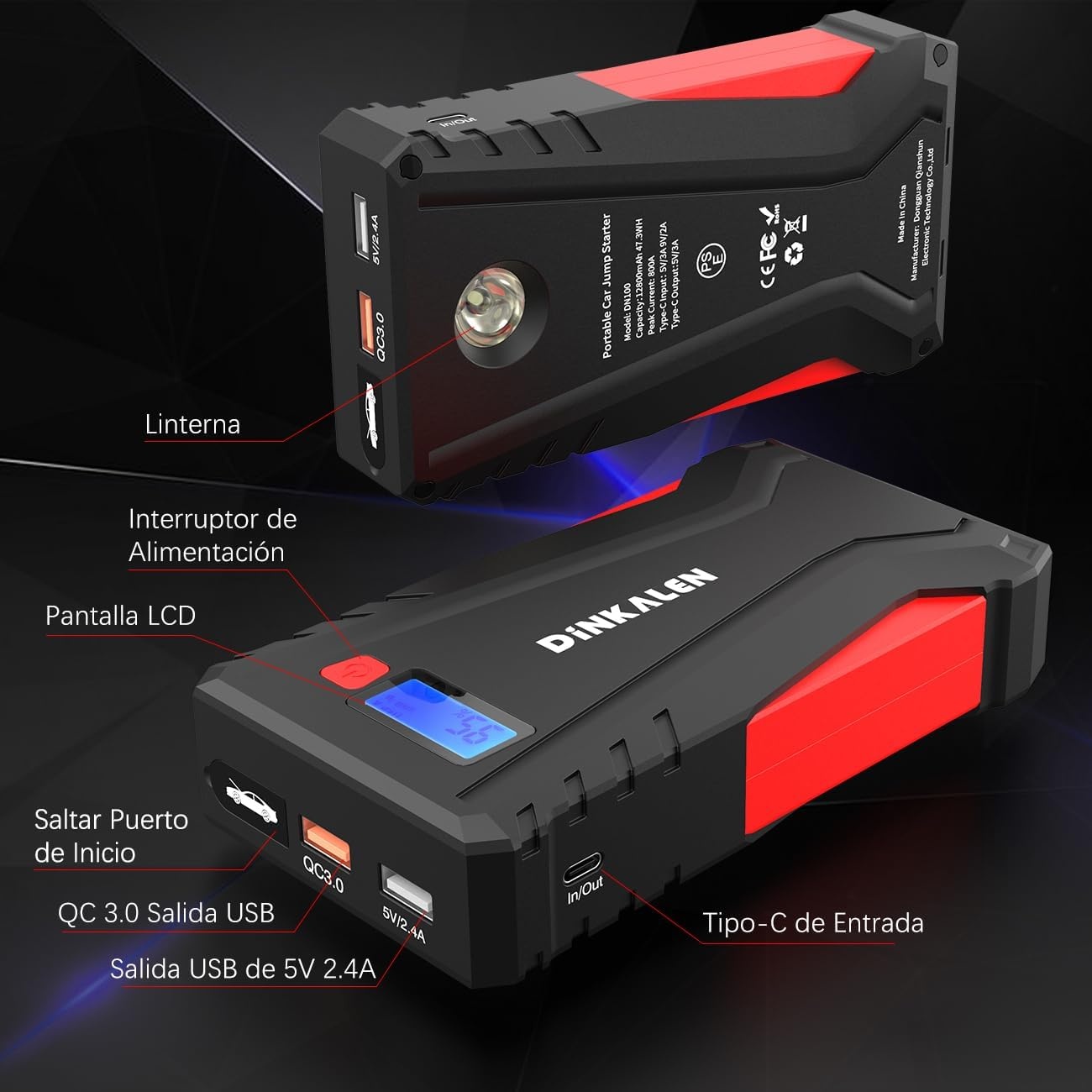 Starthulp Powerbank 800A 12800mAh - 33% Korting
