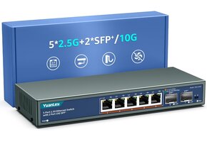 7-poorts 2.5G Managed Ethernet Switch met 2x 10G SFP & Wandmontage (34% Korting)
