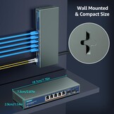 7-poorts 2.5G Managed Ethernet Switch met 2x 10G SFP & Wandmontage (34% Korting)