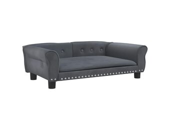 vidaXL Hondenmand 95x55x30 cm fluweel donkergrijs