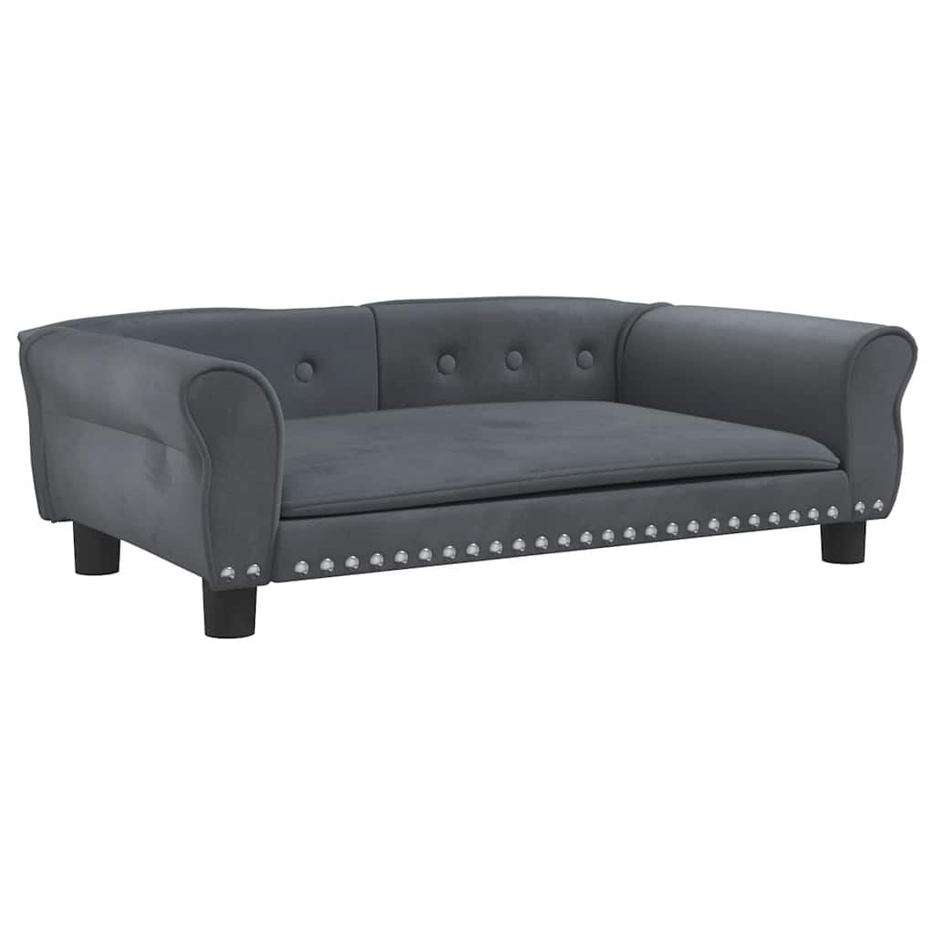 vidaXL Hondenmand 95x55x30 cm fluweel donkergrijs