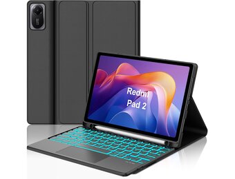 SENGBIRCH Hoes met Toetsenbord voor Redmi Pad 2 11 Inch met Touchpad en Backlight - Zwart