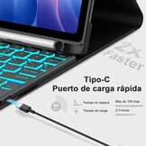 SENGBIRCH Hoes met Toetsenbord voor Redmi Pad 2 11 Inch met Touchpad en Backlight - Zwart