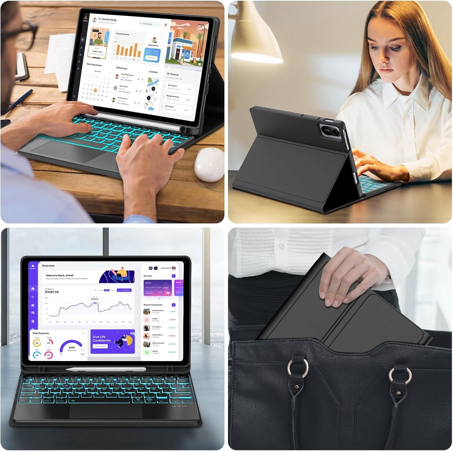 SENGBIRCH Hoes met Toetsenbord voor Redmi Pad 2 11 Inch met Touchpad en Backlight - Zwart
