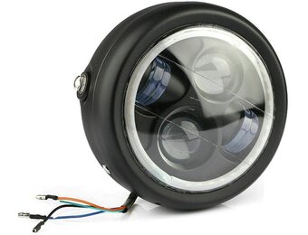 Baceyong Motor Koplamp Projector LED Zwart/Wit Lens 12V 40W
